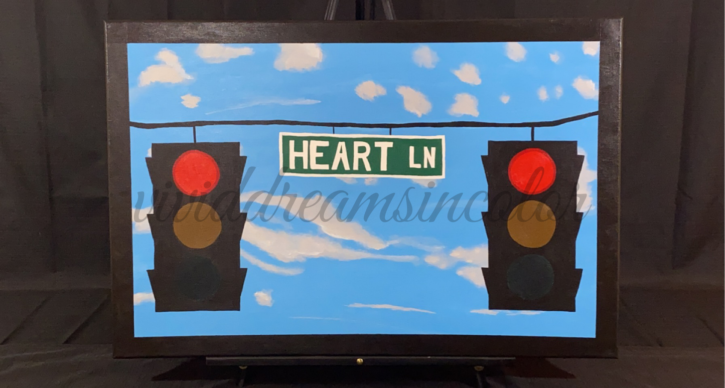 Red Light Acrylic Painting